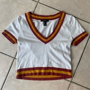 FOREVER 21 deep v crop top